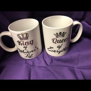 crown Cup Set with “King of what Evers left” & “Queen of Everything “